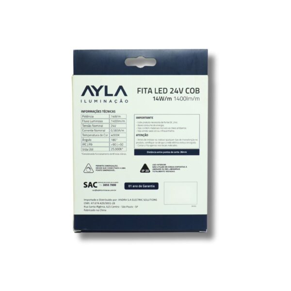 Fita LED 24V 4000K 14W/m (COB) - Imagem 2