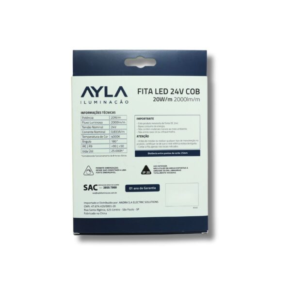 Fita LED 24V 4000K 20W/m (COB) - Imagem 2