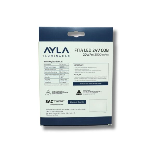 Fita LED 24V 6500K 20W/m (COB) - Imagem 2