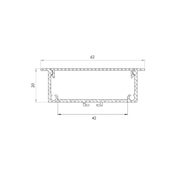 Perfil Embutir para Fita LED 2m Branco AY303278 Glow - Imagem 2